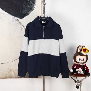 Miu Miu Men's Zip-Up Sweater in Navy and Gray